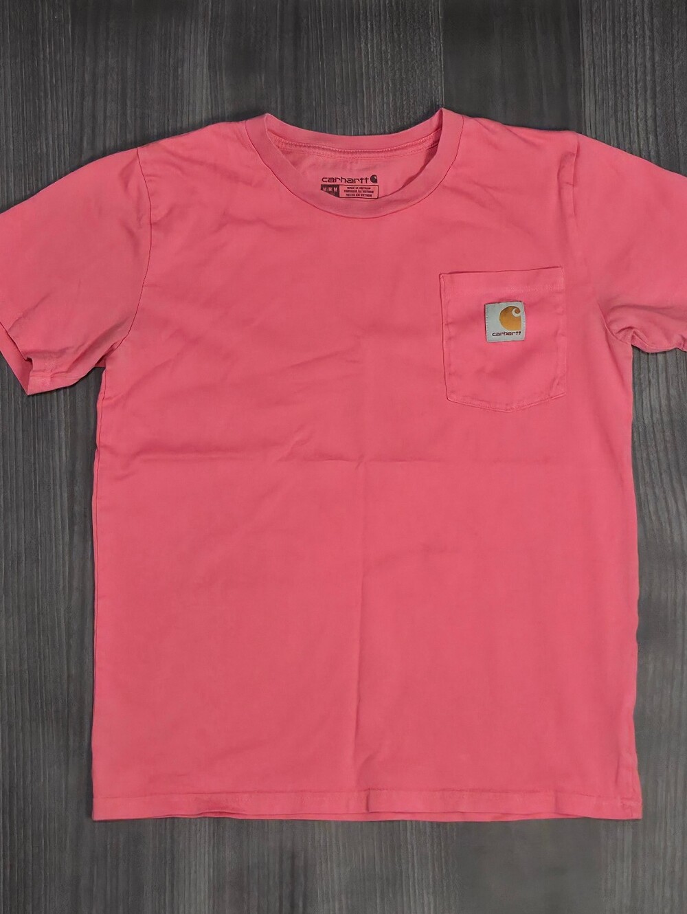 Carhartt Pink Pocket Tee Youth M 10/12 Short Sleeve Shirt